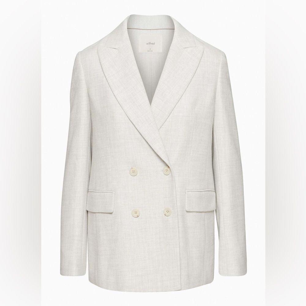 Wilfred Light Gray Double-Breasted Blazer - Picture 13 of 15